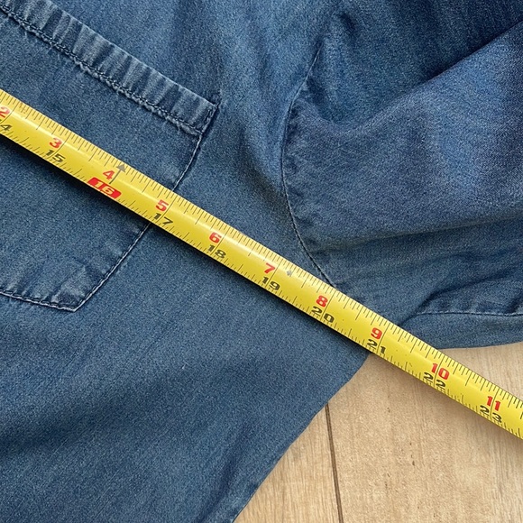 Speed Control Denim Dress with Floral Appliqué - Picture 9 of 17